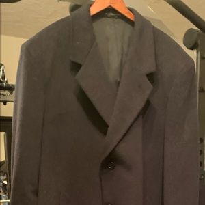 Vintage Ralph Ralph Lauren Full Length Top Coat 46 Long Dark Charcoal/Dark Grey